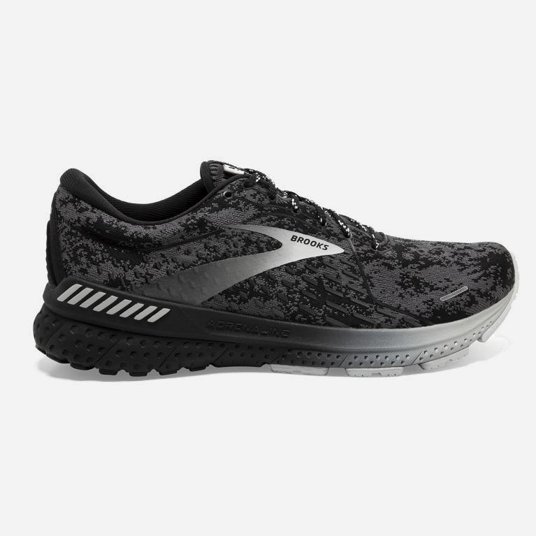 Brooks Adrenaline Gts 21 Mens Road Running Shoes - Magnet/Black/Oyster - Philippines (610479YAJ)